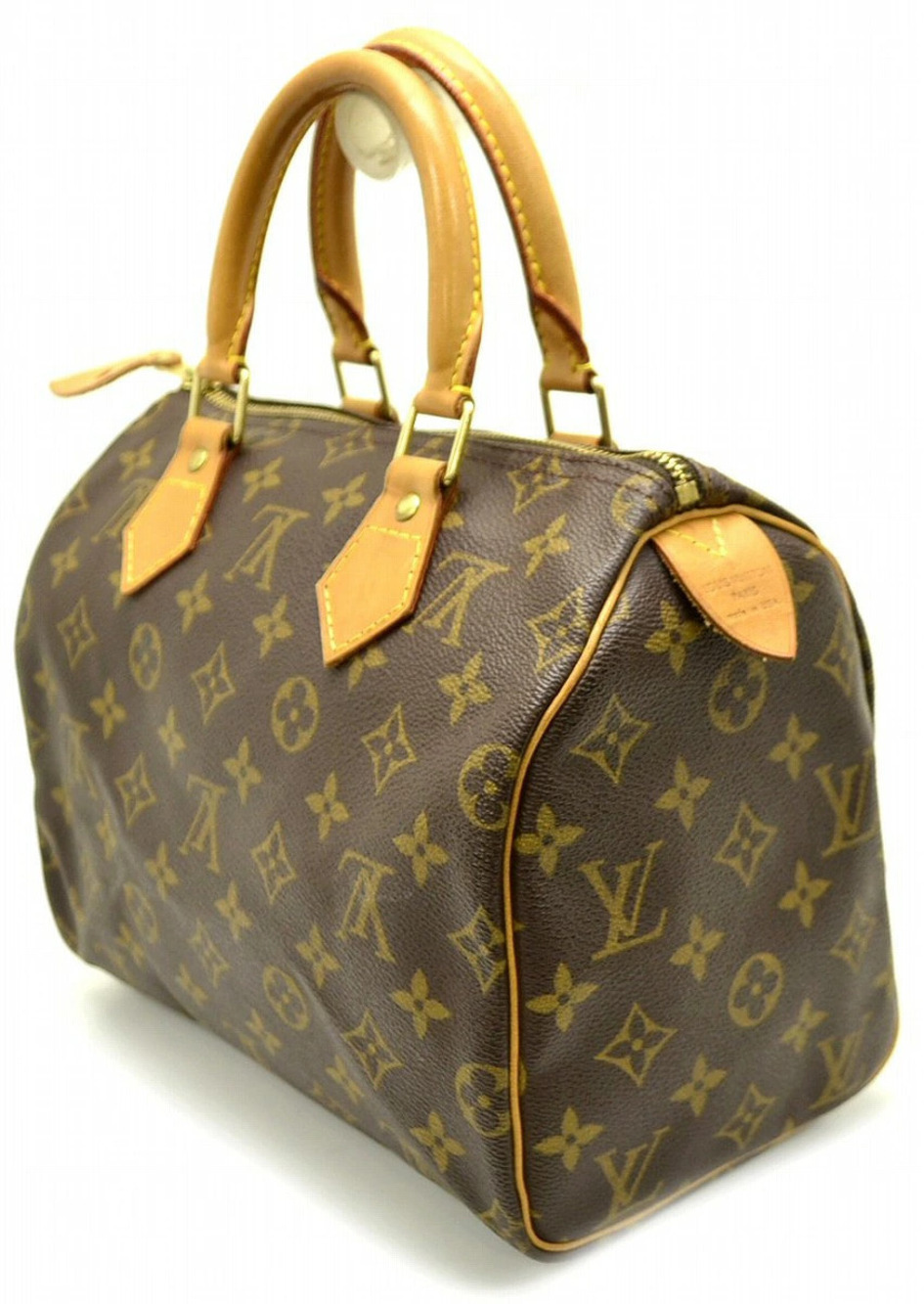 Louis Vuitton Monogram Speedy Boston Bag Handbag Brown
